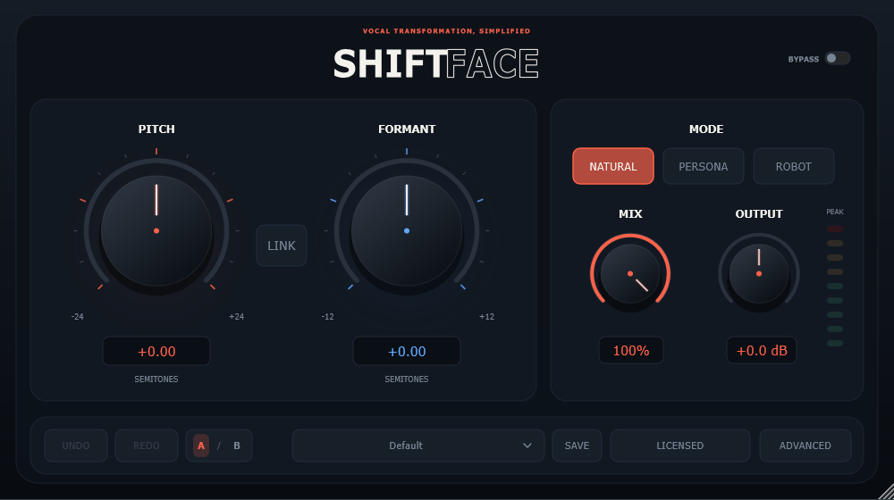 The actual ShiftFace plugin interface